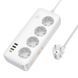 Мережевий подовжувач HOCO AC22 Sunlight 4-bit (PD30W/1C3A) desktop socket (EU/GER) (1.5 m) White (6942007629799) [806290], фото 1