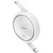 Кабель Baseus Free2Draw Mini Retractable Charging Cable Type-C to Type-C 100W 1m Moon White (P10364500211-00) [802523], фото 3