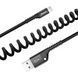 Кабель Baseus Fish eye Spring Data Cable Lightning 1m Black (CALSR-01) [802342], фото 3