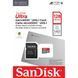 Карта пам'яті microSDXC (UHS-1) SanDisk Ultra 128Gb class 10 A1 (140Mb/s) (adapter SD) Imaging Packaging (SDSQUAB-128G-GN6IA) [805564], фото 2