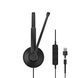 Гарнітура комп'ютерна стерео On-Ear EPOS IMPACT 100 MS, USB C + A, Microsoft Teams, односпрямований, 2м, Чорний (1001421) [111716], фото 6