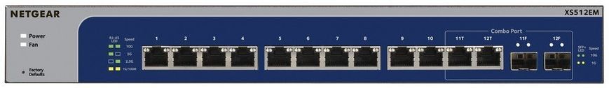 Комутатор NETGEAR XS512EM 12x10GE, 2xSFP+ Combo, WebSmart (XS512EM-100EUS) [14991]