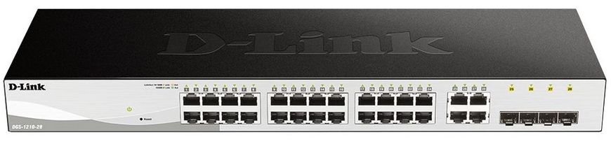 D-Link Комутатор DGS-1210-28/E 24xGE, 4xGE/SFP, WebSmart (DGS-1210-28/E)