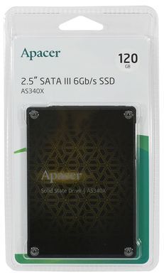 Накопичувач SSD 120GB Apacer AS340X 2.5" SATAIII TLC (AP120GAS340XC-1) [608100]
