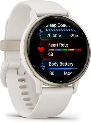 Смарт-годинник Garmin Vivoactive 5 Cream Gold Aluminum Bezel with Ivory Case and Silicone Band (010-02862-5B) [616755]