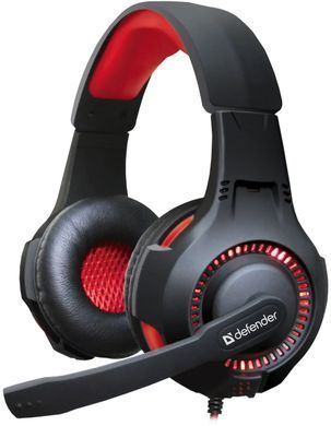 Ігрова гарнітура Defender Warhead G-450 USB, підсвітка, чорно-червона (64146) [401734]