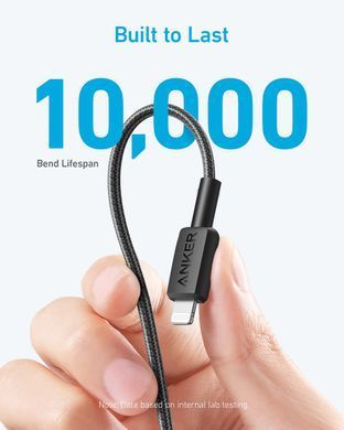 Кабель Anker 322 USB-C to Lightning - 1.8m Nylon Black (A81B6G11) [201992]
