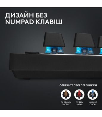 Клавiатура бездротова Logitech G PRO X TKL Lightspeed Black Tactile (920-012136) [611524]