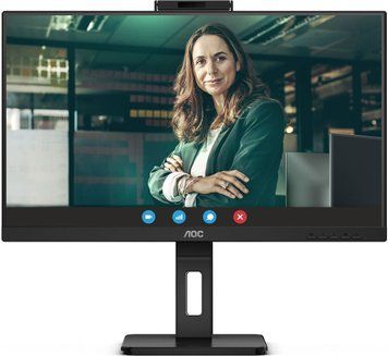 Монітор TFT 27" AOC, QHD, IPS, 75Hz, 2xHDMI, DP, USB-hub, webcam, HAS, Pivot, колонки, чорний (Q27P3QW) [405348]