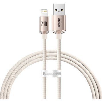 Кабель Baseus Crystal Shine USB - Lightning (M/M), 2.4A, 2 м Pink (CAJY001204) [604332]