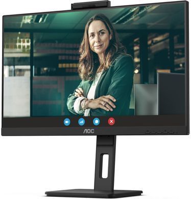 Монітор TFT 27" AOC, QHD, IPS, 75Hz, 2xHDMI, DP, USB-hub, webcam, HAS, Pivot, колонки, чорний (Q27P3QW) [405348]