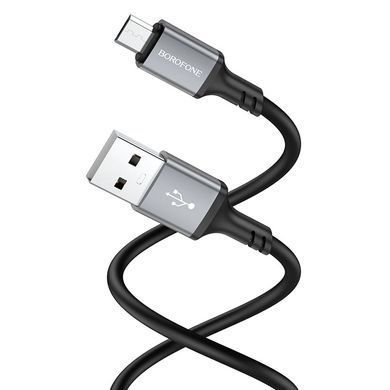 Кабель BOROFONE BX83 Micro Famous silicone charging data cable Black (6974443386387) [803319]