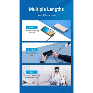 Кабель Vention USB Type-C - USB Type-C (M/M), 1.5 м, Grey (TANHG) [604435]