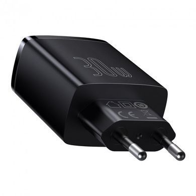 Мережевий зарядний пристрій Baseus Compact Quick Charger 30W QC+ PD (1Type-C + 2USB) Black (CCXJ-E01) [622033]