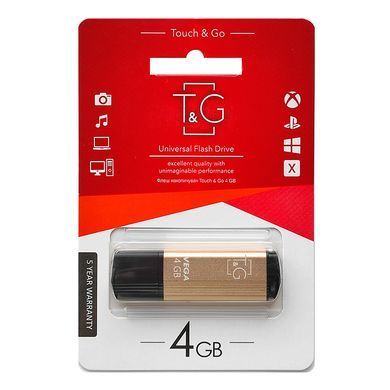 Флеш-накопичувач USB 4GB T&G 121 Vega Series Gold (TG121-4GBGD) [616423]