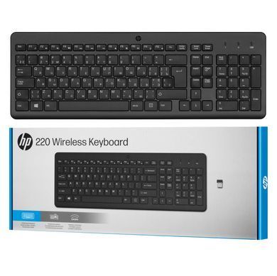 Клавіатура мембранна HP 220, 104key, WL, EN/UK, чорний (805T2AA) [103645]