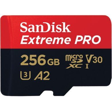 Карта пам`ятi MicroSDXC 256GB UHS-I U3 R200/W140MB/s SanDisk Extreme Pro V30 + SD-адаптер (SDSQXCD-256G-GN6MA) [606980]