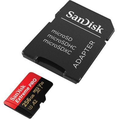 Карта пам`ятi MicroSDXC 256GB UHS-I U3 R200/W140MB/s SanDisk Extreme Pro V30 + SD-адаптер (SDSQXCD-256G-GN6MA) [606980]