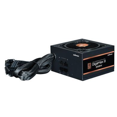 Блок живлення Zalman Gigamax 3 (850W), 88%, 80+ Bronze, 120мм, 1xMB 24pin(20+4), 2xCPU (8pin(4+4)+8pin), 3xMolex, 6xSATA, 4xPCIe 8pin(6+2), 1x12VHPWR, Semi Modular (ZM850-GV3) [109629]