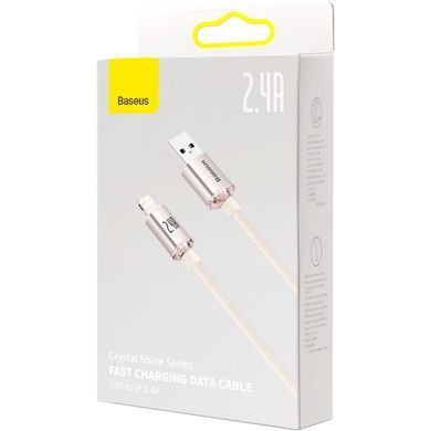 Кабель Baseus Crystal Shine USB - Lightning (M/M), 2.4A, 2 м Pink (CAJY001204) [604332]