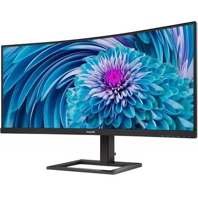 Монітор TFT 34" Philips 346E2CUAE, VA, вигнутий, WQHD, DP, HDMI, USB-С, HAS, колонки, чорний (346E2CUAE/00) [405126]