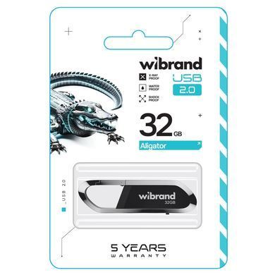 Флеш-накопичувач Wibrand USB 2.0 Aligator 32Gb Black (WI2.0/AL32U7B) [802930]