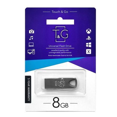 Флеш-накопичувач USB 8GB T&G 117 Metal Series Black (TG117BK-8G) [607176]
