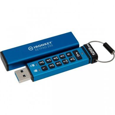 Флеш-накопичувач USB3.2 128GB Kingston IronKey Keypad 200 Type-A Blue (IKKP200/128GB) [612625]