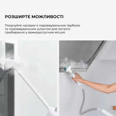 Багатофункціональний пароочисник Deerma Multi-function Steam Cleaner 1600W White (DEM-ZQ610) [501107]