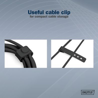 Кабель DIGITUS USB-C заряджання/синхронізації, USB 3.2 Gen 1, 5G, 100W, 4K, силіконовий, 2м, чорний (AK-300342-020-S) [108607]