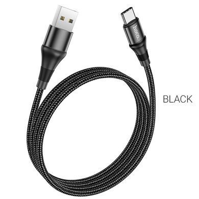 Кабель HOCO X50 USB to Type-C 3A, 1m, nylon, aluminum connectors, Black (6931474734235) [803254]