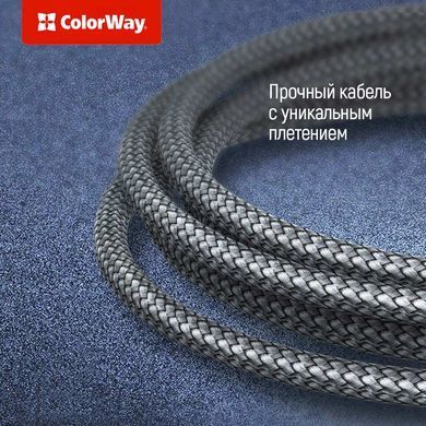 Кабель ColorWay USB Type-C - Lightning (M/M), PD Fast Charging, 3.0 А, 2 м, Grey (CW-CBPDCL036-GR) [613611]