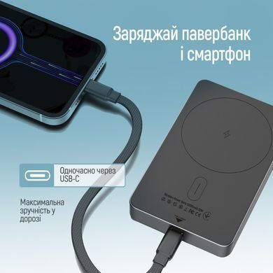 Універсальна мобільна батарея ColorWay 15W MagSafe 10000mAh Black (CW-PB100LPA1BK-WPDD) [617923]