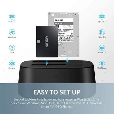 Док-станція UGREEN CM198 USB 3.0 to SATA Dual-Bay Hard Drive Duplicator/Cloner EU (UGR-50857) [803345]