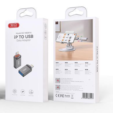 Адаптер XO USB - Lightning (F/M) Grey (NB281A-IA.tranish) [604384]