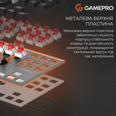 Клавіатура бездротова GamePro Genesis Joker Pro Gray (MK124G Pro) [615510]