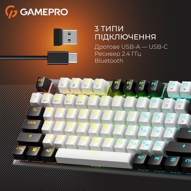 Клавіатура бездротова GamePro Genesis Joker Pro Gray (MK124G Pro) [615510]