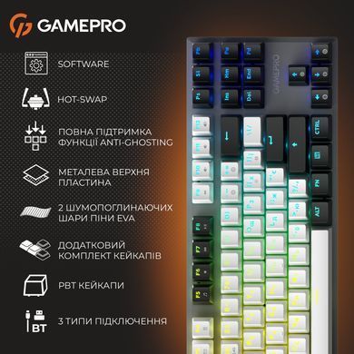 Клавіатура бездротова GamePro Genesis Joker Pro Gray (MK124G Pro) [615510]
