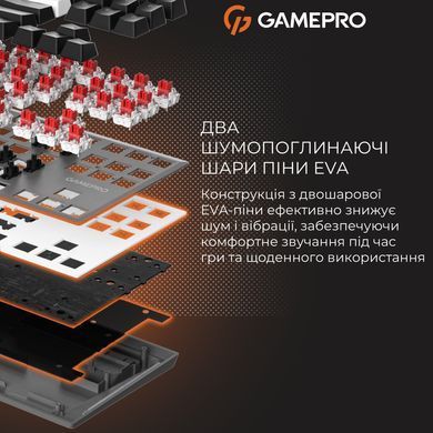 Клавіатура бездротова GamePro Genesis Joker Pro Gray (MK124G Pro) [615510]
