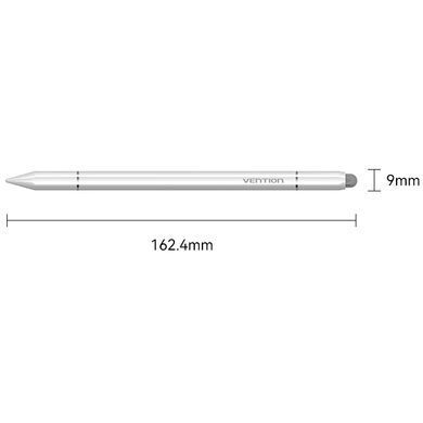 Стилус - ручка для ємнісних екранів 3-в-1 Magnetic Stylus Pen White Aluminum Alloy Type Vention (KQLW0) [404592]