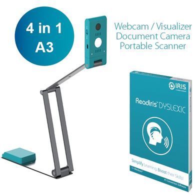 Сканер A3 Canon IRIScan Visualizer 7 Dyslexic (13MP 4K UltraHD MIC 4-in-1 USB книжковий блакитний) (464665) [401700]