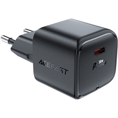 Зарядний пристрій 1xUSB-C 30W Gan A77 mini Fast Charger Black Acefast (6974316282662) [402169]