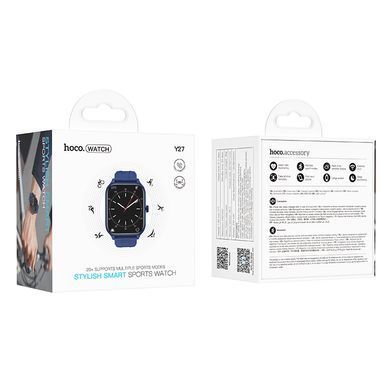 Смарт-годинник HOCO Y27 49mm. 230 mAh. IPX4 Smart sports watch (call version) Blue (6942007645447) [803283]