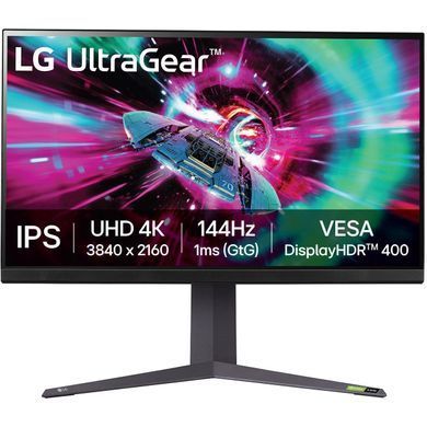 Монітор LG 31.5" 2xHDMI, DP, USB, Audio, IPS, 3840x2160, 144Hz, 1ms, DCI-P3 95%, G-SYNC, FreeSync, Pivot, HDR400 (32GR93U-B) [101437]