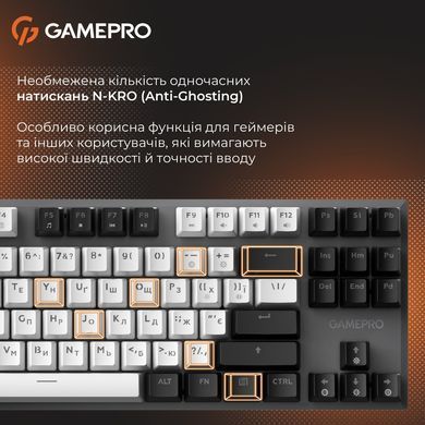 Клавіатура бездротова GamePro Genesis Joker Pro Gray (MK124G Pro) [615510]