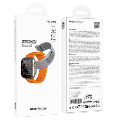 Смарт-годинник HOCO Y42 Ultra 53mm. 260 mAh. IP67 Smart watch(call version) titanium gold (6942007675307) [806616]