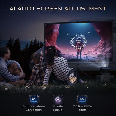 Проєктор Aurzen Boom 3 FullHD 500 ANSI Lm 16:9/4:3, 2*HDMI, 2*USB, Android Smart TV, Wifi, 36W, чорн (F503 FCC) [403828]