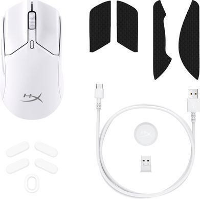 Миша HyperX Pulsefire Haste 2 mini, RGB, USB-A/WL/BT, білий (7D389AA) [104095]