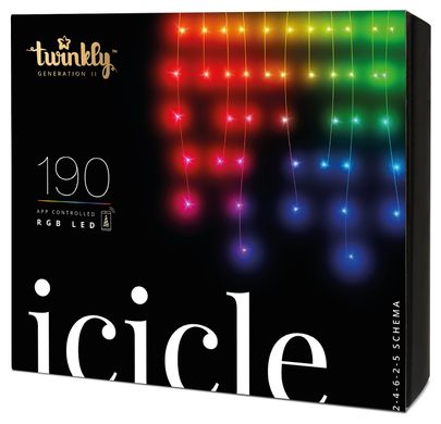 Гірлянда Smart LED Twinkly Icicle RGB 190 (TWI190STP-TEU)