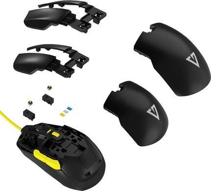 Мишка Modecom Jager Volcano, ігрова, 12400dpi., 7кн.,RGB, Hot-Swap, custom., чорна (M-MC-JAGER-100) [401239]